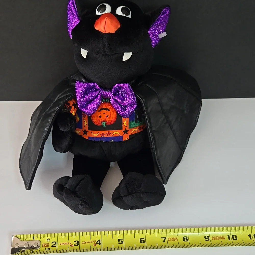 Animated Halloween Decor Vampire Plush Black and Purple